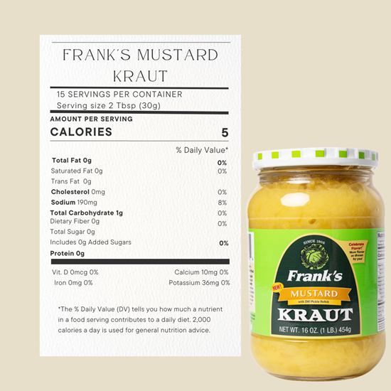 Frank's Mustard Kraut, 16 oz  - 034300000804