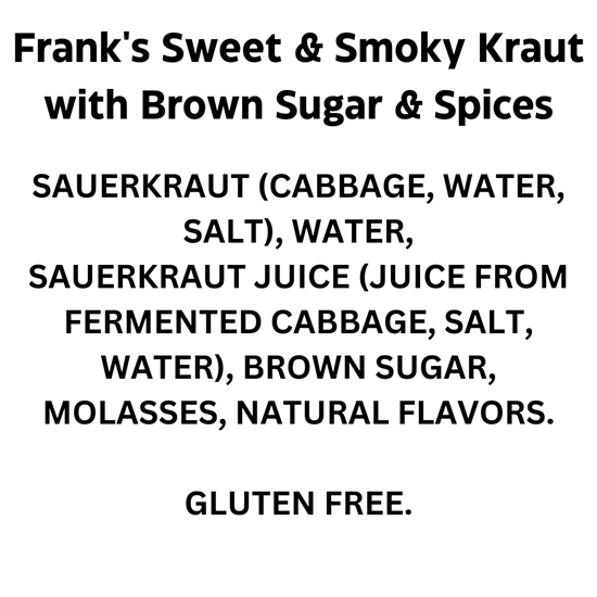 Frank's Sweet 'n Smokey Kraut, 16 oz - 034300000811